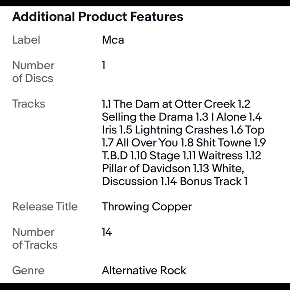 Throwing Copper Live CD 1994 Radioactie Records - Picture 7 of 7
